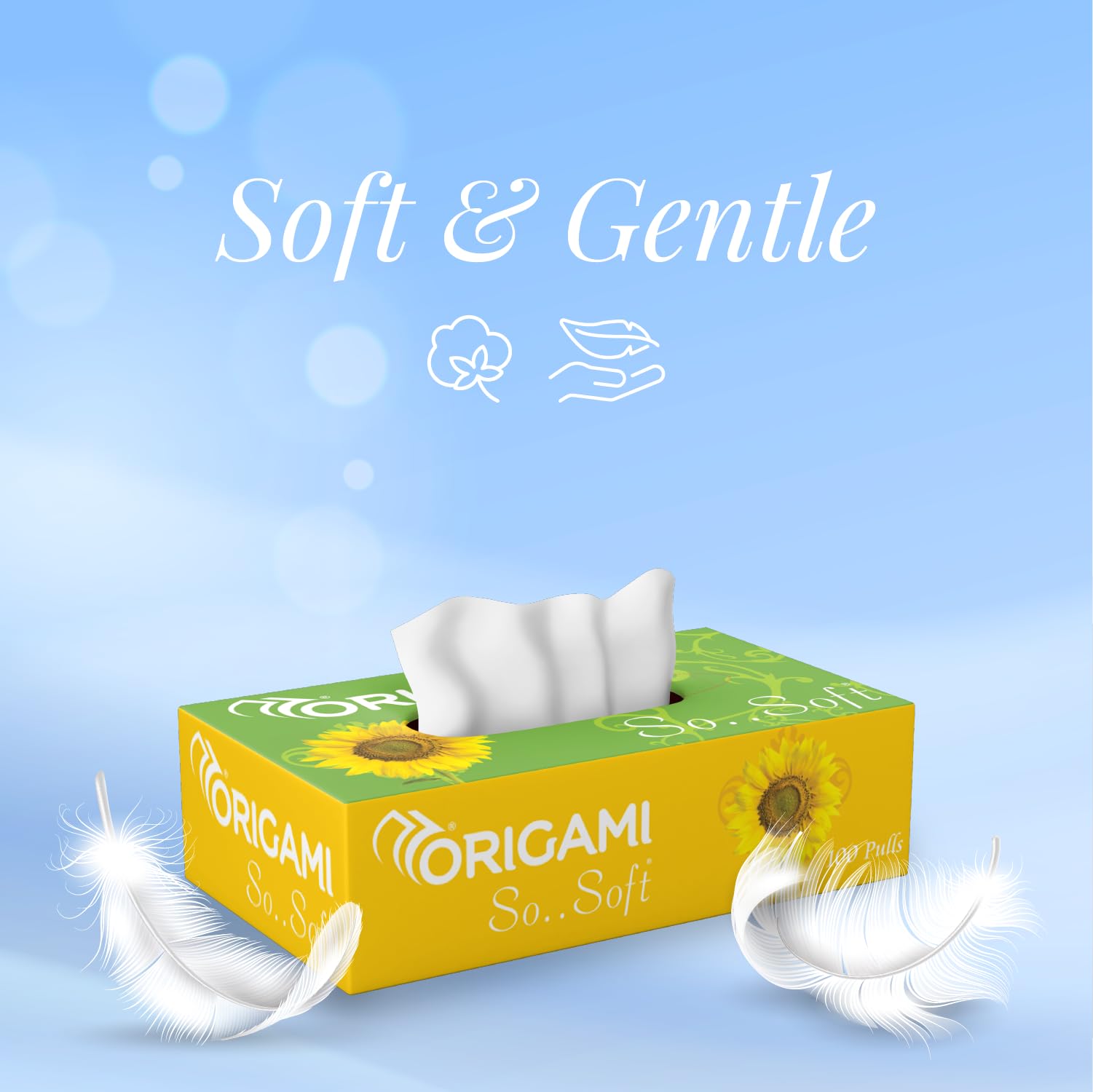 Origami So Soft 2 Ply Facial Tissue Ultra Soft, Skin Friendly & Highly Absorbent Face Tissues