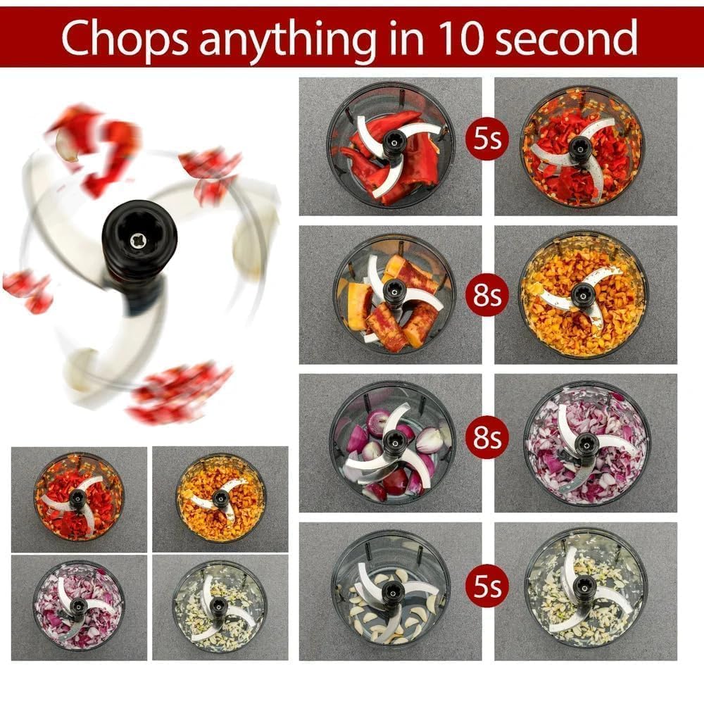 Xmart India Chopper for Kitchen Use, 900ml Push Chopper with 5 Blades