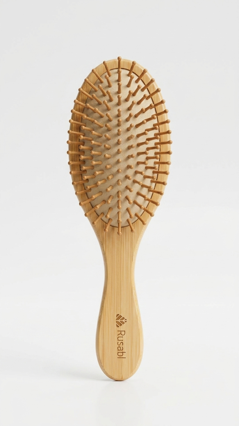 Rusable bamboo hair brush