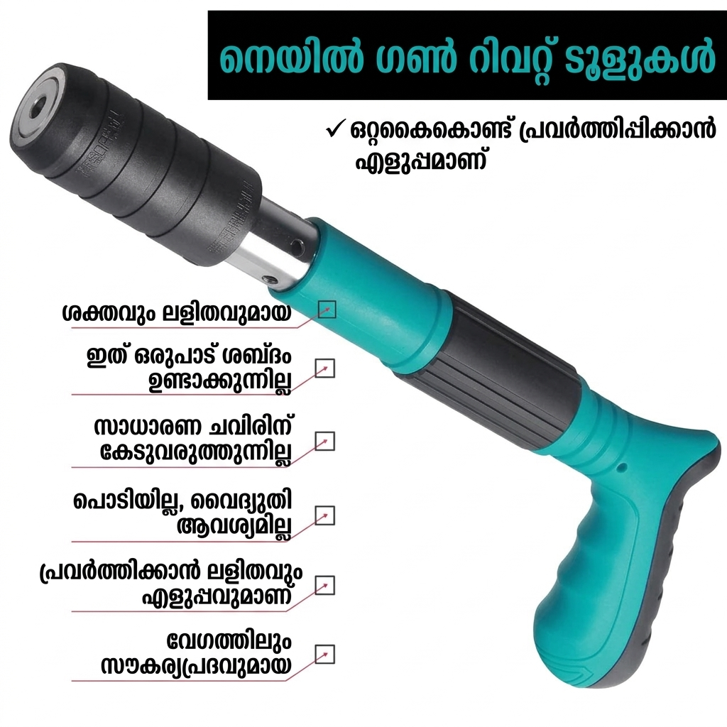 4 Speed Adjustable Manual Steel Concrete Nail Gun Tool